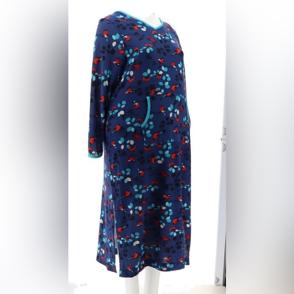 maxi nightgown kangaroo pocket L/S NWOT comfort code by cuddlduds - Picture 6 of 8